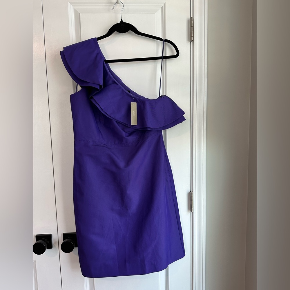 J. Crew Women’s Ruffle One Shoulder Dress Purple NWT Size 8